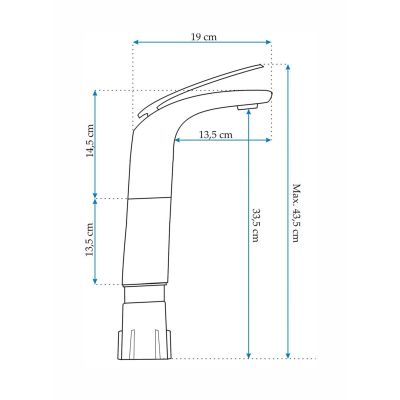 Rea Fabien bateria umywalkowa stojąca wysoka chrom REA-B1002
