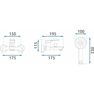 Rea Viral bateria wannowo-prysznicowa ścienna złota REA-B2024