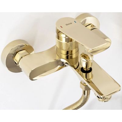 Rea Viral bateria wannowo-prysznicowa ścienna złota REA-B2024