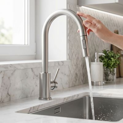 Rea Fresh Touch bateria kuchenna stojąca nikiel REA-B6735
