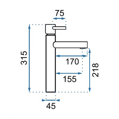 Rea Tess bateria umywalkowa stojąca wysoka jasnozłoty REA-B8803