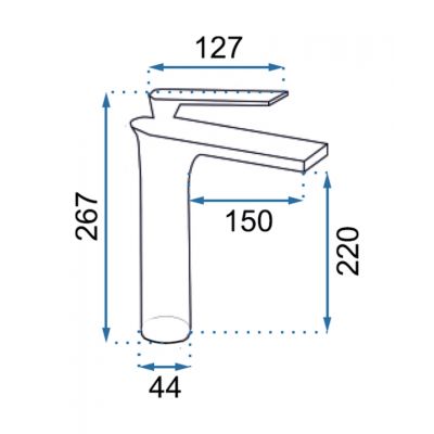Rea Axel bateria umywalkowa stojąca wysoka biała/chrom REA-B0912