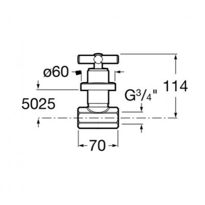 Roca Loft zawór zimnej wody 3/4" A5A1643C00
