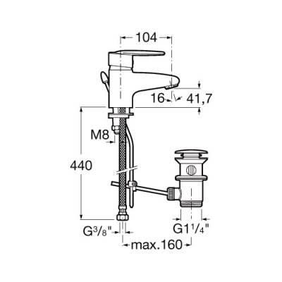 Bateria umywalkowa sztorcowa Roca Vectra A5A3061C00