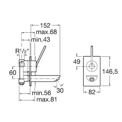 Bateria umywalkowa chrom Roca Touch A5A3547C00