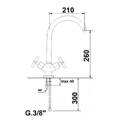Sapho Axia bateria kuchenna stojąca chrom 509