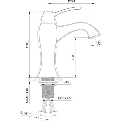 Sapho Dreamart bateria umywalkowa stojąca chrom DA002