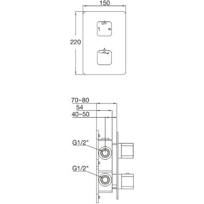 Steinberg bateria wannowo-prysznicowa podtynkowa termostatyczna chrom 2304133
