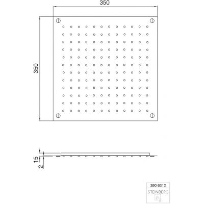 Steinberg 390 deszczownica 35x35 cm kwadratowa czarny mat 3906312S