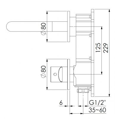 Steinberg 100 bateria umywalkowa podtynkowa chrom 10018243