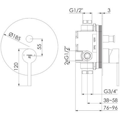 Steinberg 260 bateria wannowo-prysznicowa podtynkowa biały mat 26021033W