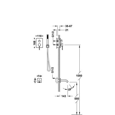 Tres Max-Tres zestaw wannowo-prysznicowy podtynkowy chrom 06228006