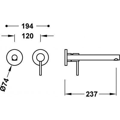 Tres Max-Tres bateria umywalkowa podtynkowa chrom 06230022