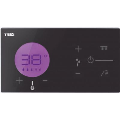 Tres Shower Technology bateria podtynkowa termostatyczna elektroniczna czarny/chrom 092.882.99