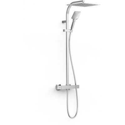 Tres Over-Wall zestaw prysznicowy ścienny termostatyczny z deszczownicą chrom 19039309