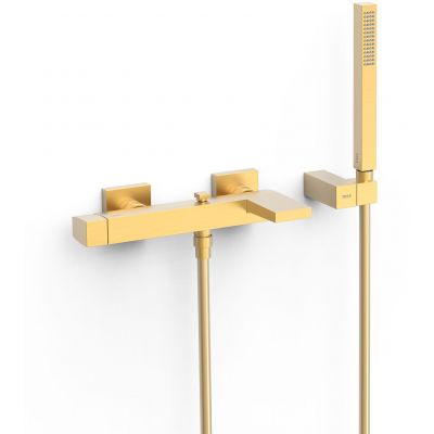Tres Slim Exclusive bateria wannowo-prysznicowa ścienna 24-K matowe złoto 20217001OM