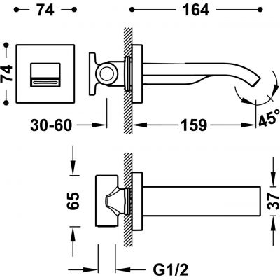 Tres Selection wylewka do baterii umywalkowej stal 20718107AC
