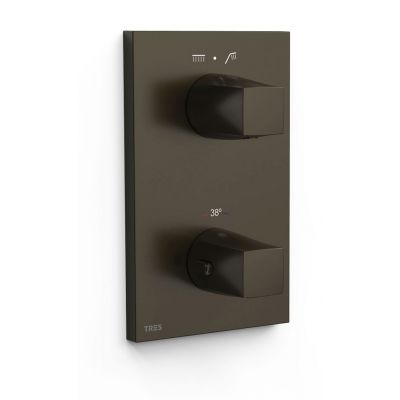 Tres Therm-Box bateria wannowo-prysznicowa podtynkowa termostatyczna czarny brąz 21125001KMB