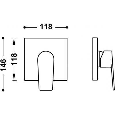 Tres Rapid Box bateria prysznicowa podtynkowa czarny metalizowany 21127810KM