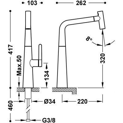 Tres Selection bateria kuchenna stojąca chrom 23043801