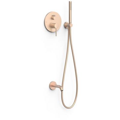 Tres Study Exclusive zestaw wannowo-prysznicowy podtynkowy matowe różowe złoto 26228006OPM