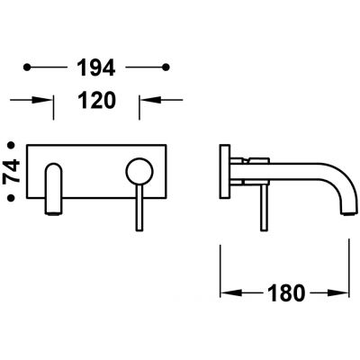 Tres Study-Tres bateria umywalkowa podtynkowa złota 26230031OM