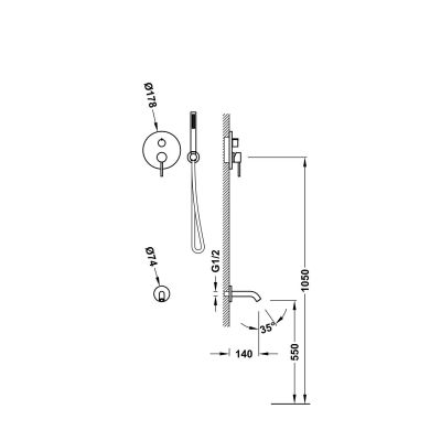 Tres Study Exclusive zestaw prysznicowy podtynkowy stal 26238006AC