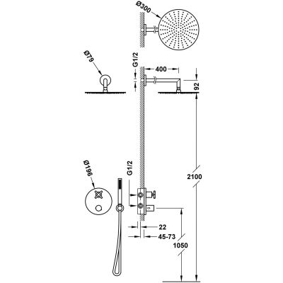 Tres Therm-Box bateria wannowo-prysznicowa podtynkowa termostatyczna stal 28325002AC