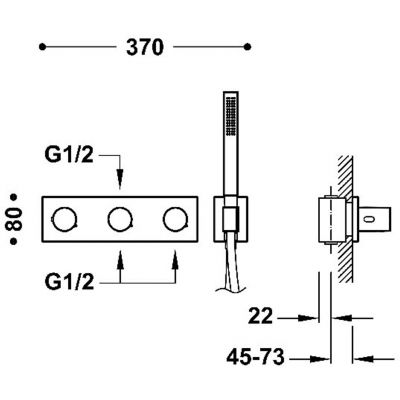 Tres B-System bateria wannowo-prysznicowa podtynkowa termostatyczna różowe złoto połysk 30735301OP
