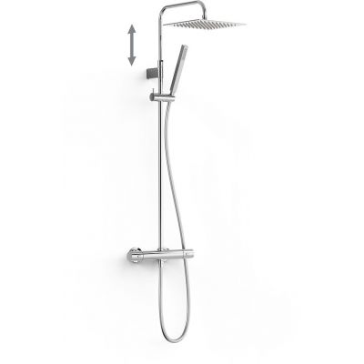 Tres Over-Wall zestaw prysznicowy ścienny termostatyczny z deszczownicą chrom 19038709
