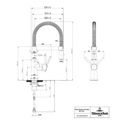 Villeroy & Boch Steel Expert Compact bateria kuchenna stojąca czarna-złoto 92730023
