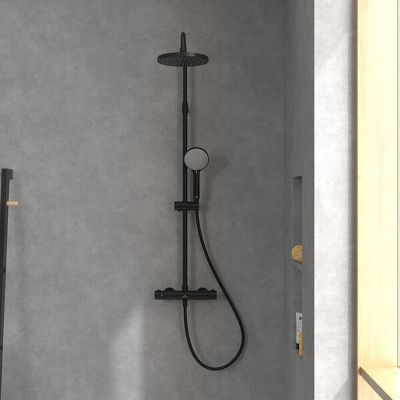 Villeroy & Boch Universal Showers zestaw prysznicowy ścienny termostatyczny z deszczownicą czarny mat TVS109002000K5
