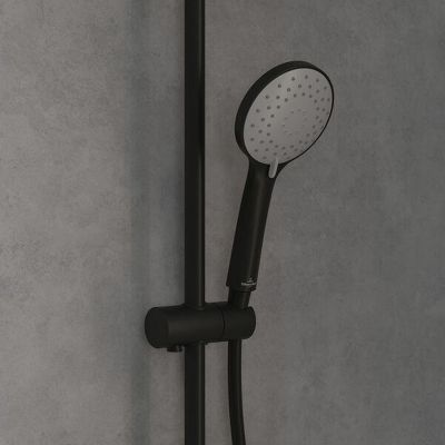 Villeroy & Boch Universal Showers zestaw prysznicowy ścienny termostatyczny z deszczownicą czarny mat TVS109002000K5