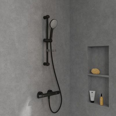 Villeroy & Boch Universal Showers zestaw prysznicowy ścienny czarny mat TVS109004000K5