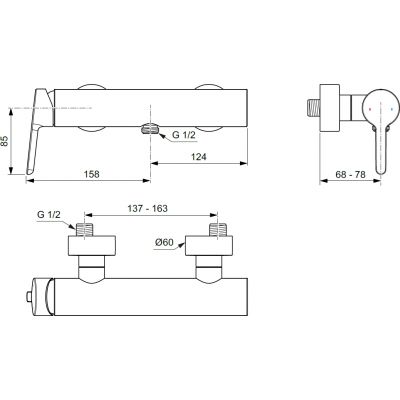 Villeroy & Boch Skyla bateria prysznicowa ścienna chrom TVS11600400061
