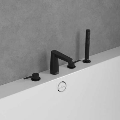 Villeroy & Boch Conum bateria wannowo-prysznicowa nawannowa czarny mat TVT127002000K5