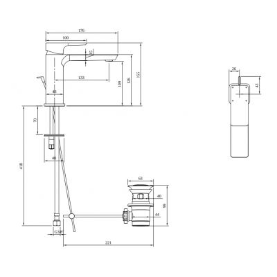 Villeroy & Boch Subway 3.0 bateria umywalkowa stojąca chrom TVW11200200061