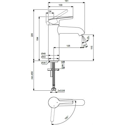 Villeroy & Boch Skyla bateria umywalkowa stojąca chrom TVW11600200061