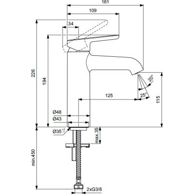 Villeroy & Boch Skyla bateria umywalkowa stojąca czarna TVW116004000K5