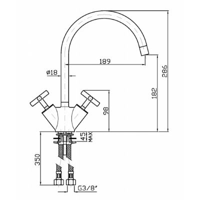 Zucchetti Isyarc bateria kuchenna stojąca chrom ZD3687