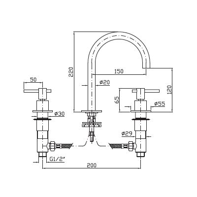 Zucchetti Helm bateria umywalkowa stojąca brushed chocolate ZHL515.XP21