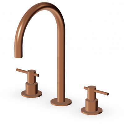 Zucchetti Helm bateria umywalkowa stojąca 3-otworowa miedź szczotkowana ZHL516.XP91