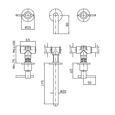 Zucchetti Helm bateria umywalkowa podtynkowa brushed chocolate ZHL760.XP21