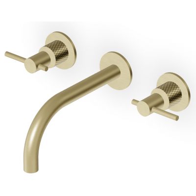 Zucchetti Helm bateria umywalkowa podtynkowa brytyjskie złoto szczotkowane/radełkowanie ukośne ZHL760.XP31G3