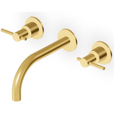 Zucchetti Helm bateria umywalkowa podtynkowa złoto szczotkowane/radełkowanie pionowe ZHL760.XP41G2