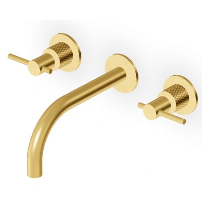 Zucchetti Helm bateria umywalkowa podtynkowa złoto szczotkowane/radełkowanie ukośne ZHL760.XP41G3