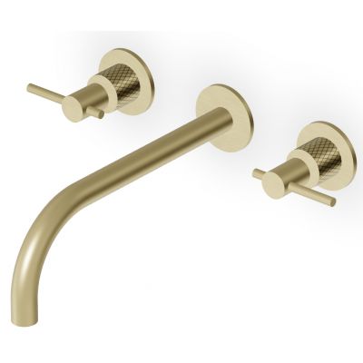 Zucchetti Helm bateria umywalkowa podtynkowa brytyjskie złoto szczotkowane/radełkowanie ukośne ZHL761.XP31G3