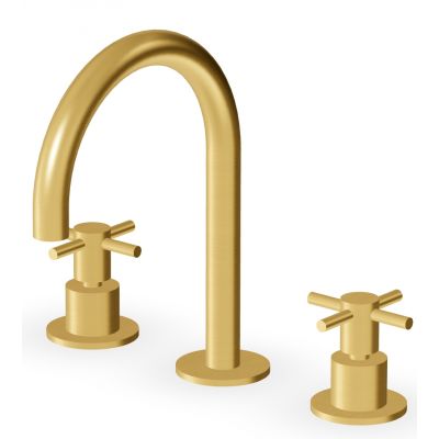 Zucchetti Helm bateria umywalkowa stojąca 3-otworowa złoto szczotkowane ZHM515.XP41