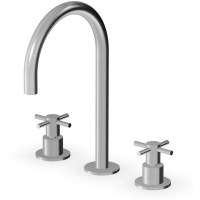 Zucchetti Helm bateria umywalkowa stojąca 3-otworowa stal nierdzewna szczotkowana ZHM516.X