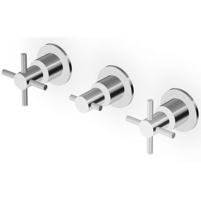 Zucchetti Helm bateria umywalkowa podtynkowa stal nierdzewna szczotkowana/radełkowanie pionowe ZHM695.XG2